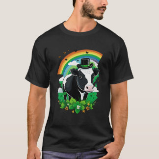 T-shirt Shamrock de bétail vert sur vache Jour de la Saint
