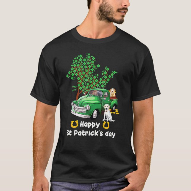 T-shirt Shamrock de camion Jour de la Saint Patrick Labrad (Devant)