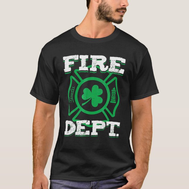 T-shirt Shamrock de pompiers de la Saint Patrick Lu (Devant)