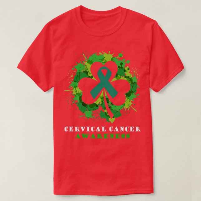 T-shirt Shamrock de ruban de sensibilisation au cancer du  (Design devant)
