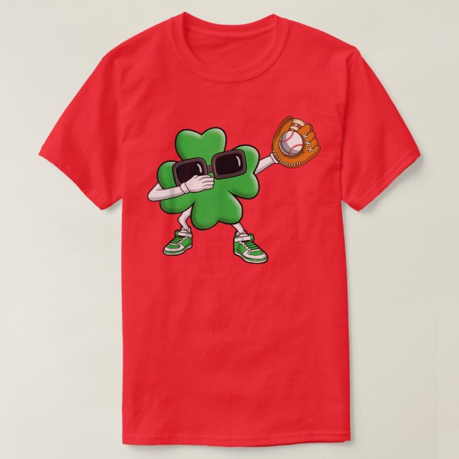 T-shirt Shamrock de softball Lucky Clover Irish St Patrick (Design devant)
