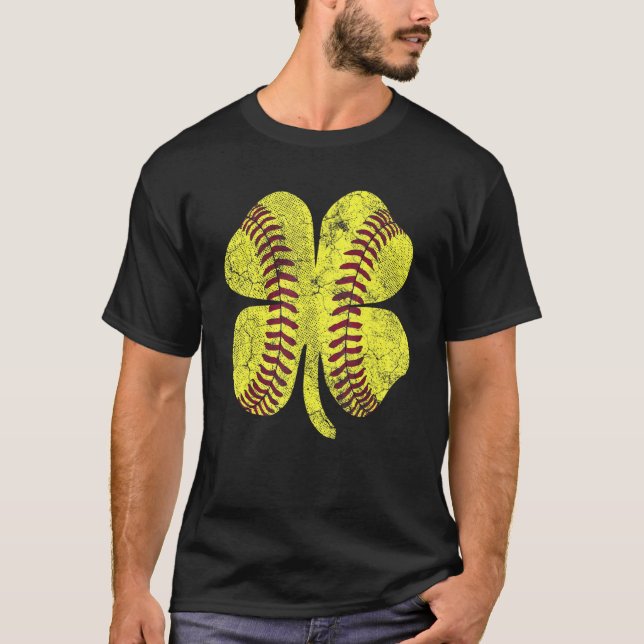 T-shirt Shamrock de softball St Patrick's Day Funny St Pat (Devant)