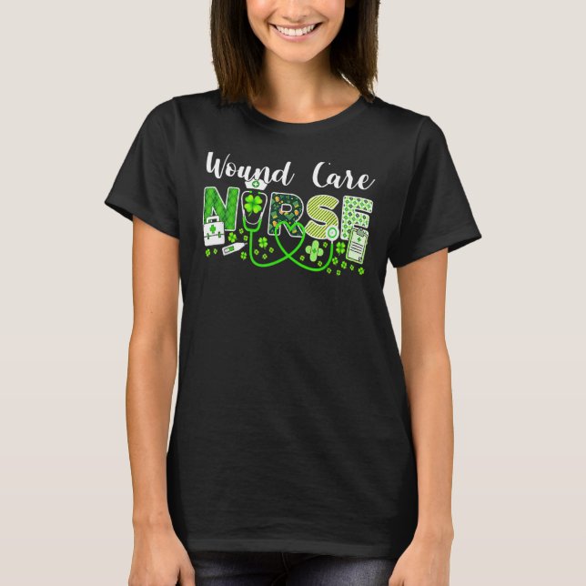 T-shirt Shamrock de soins infirmiers Top Hat St Patrick's  (Devant)