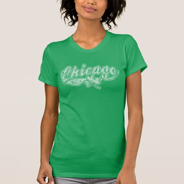 T-shirt Shamrock d'Irlandais de Chicago du jour de St (Devant)