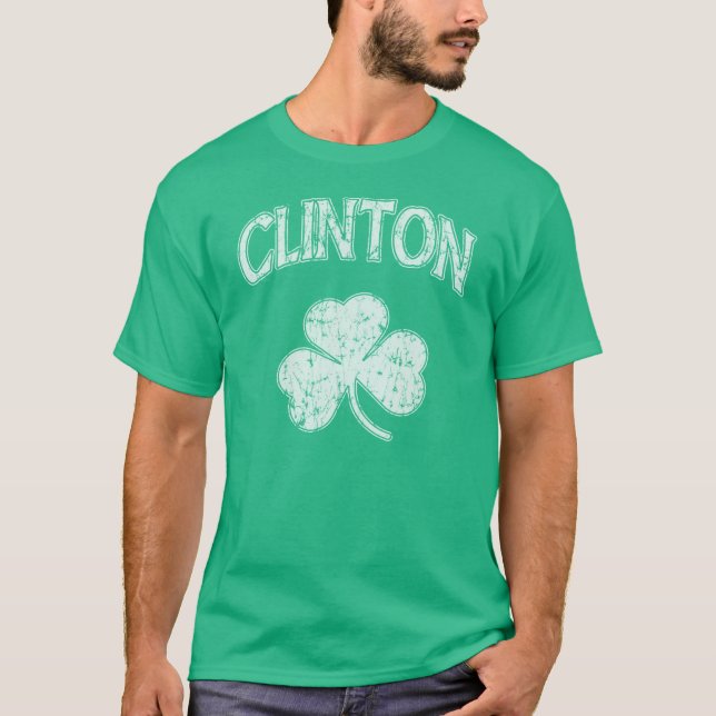 T-shirt Shamrock d'Irlandais de Clinton (Devant)