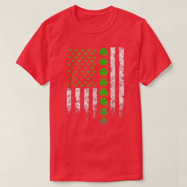 T-shirt Shamrock du drapeau américain Jour de la Saint Pat (Design devant)