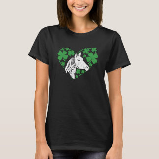 T-shirt Shamrock Heart Horse C St Patricks Day Irish Love 