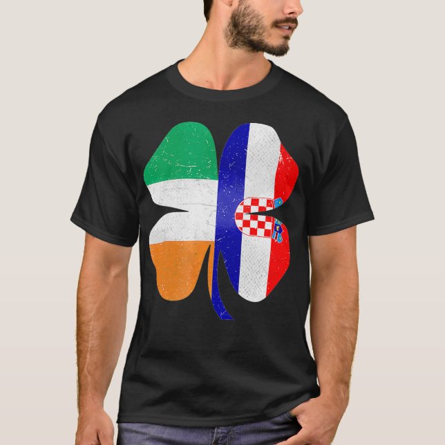 T-shirt Shamrock irlandais croate Croatie Irlande St Day (Devant)