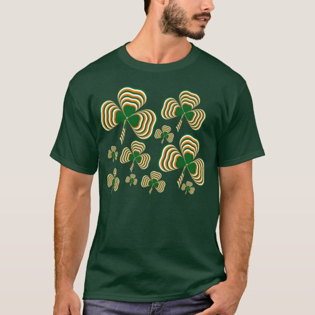 T-shirt Shamrock irlandais de drapeau (Devant)