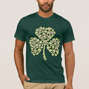 T-shirt Shamrock irlandais frais de crânes