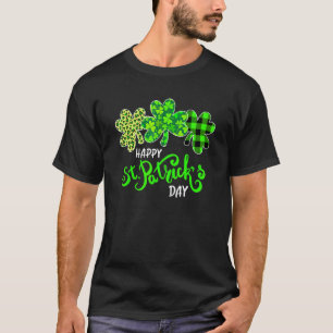 T-shirt Shamrock léopard vert Plaid St Patrick's Day Iris