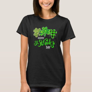 T-shirt Shamrock léopard vert Plaid St Patrick's Day Iris