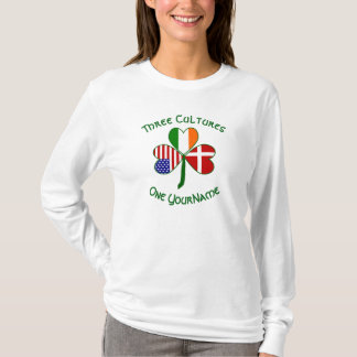 T-shirt Shamrock personnalisé Danemark Irlande États-Unis