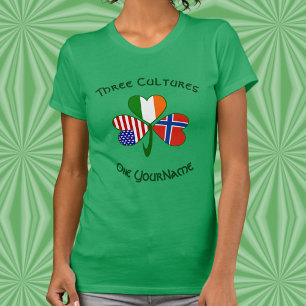 T-shirt Shamrock personnalisé pour femmes Norvège Irlande 