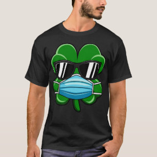 T-shirt Shamrock portant visage Masque Jour de la Saint Pa