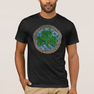 T-shirt Shamrock, treillis Et Noeuds Celtiques Sur Chemise
