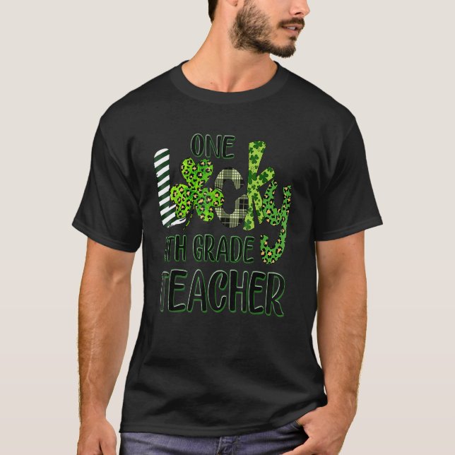 T-shirt Shamrock Une Lucky 8e année Enseignant Happy St Pa (Devant)
