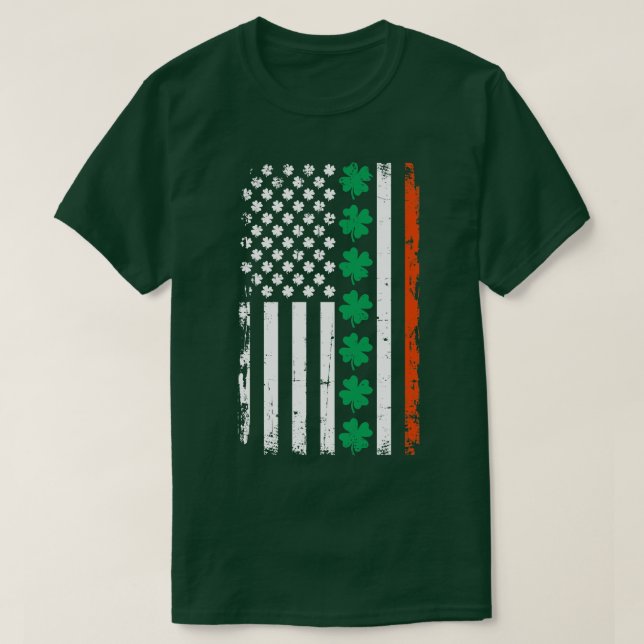 T-SHIRT SHAMROCK USA JOUR DE LA SAINT PATRICK 1 (Design devant)