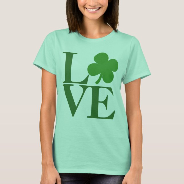 T-shirt Shamrock vert amour Jour de la Saint Patrick femme (Devant)
