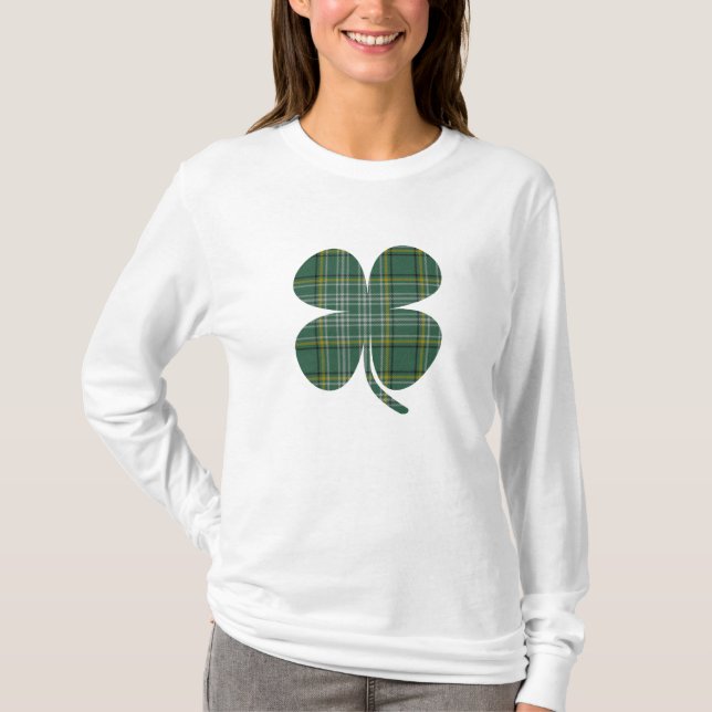 T-shirt Shamrock vert plaid (Devant)