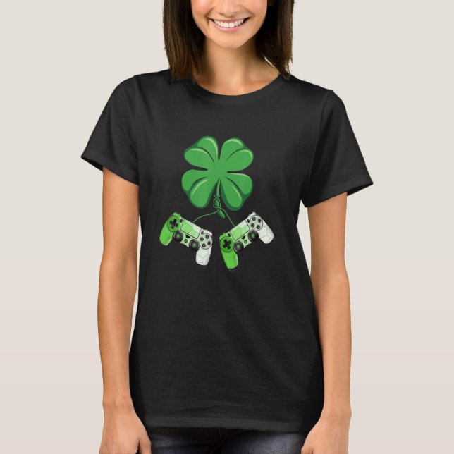 T-shirt Shamrock Video Game Lover St Patricks Day Gaming K (Devant)