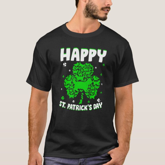 T-shirt Shamrock Yorkshire Terrier Chien Jour de la Saint  (Devant)