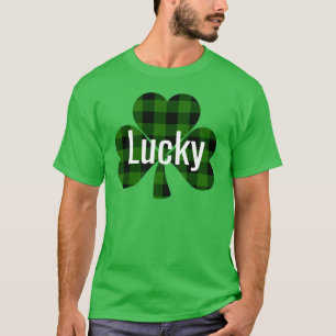 T-shirt Shamrocks de Lucky St. Patty   vert plaid