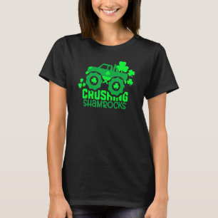 T-shirt Shamrocks écrasant Monster Truck Boys Irish St Pat