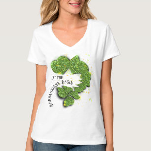 T-shirt Shamrocks verts   Coeurs étincelants