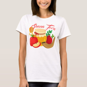 T-shirt Shana Tova avec pommes, Miel, grenade