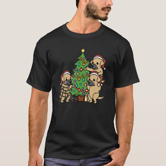 T-shirt Shar Pei Chien de Noël Arbre (Devant)