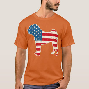 T-shirt Shar Pei Drapeau américain 4 juillet pour hommes f
