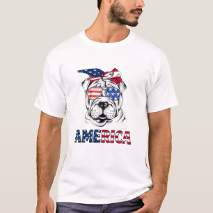 T-shirt Shar Pei Drapeau Américain Shar Pei Maman Shar Pei