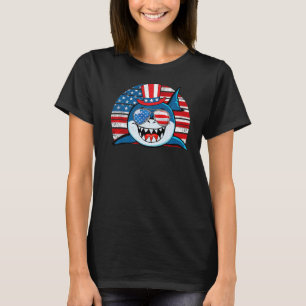 T-shirt Shark 4 juillet American Flag Boys Kids Men Jaws