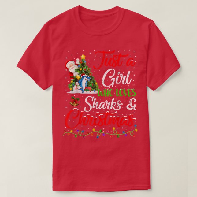 T-shirt Shark Aime Juste Une Fille Qui Aime Les Requins Et (Design devant)