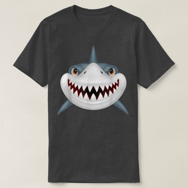 T-shirt Shark Bite Gear Teeth Smile Funny  (Design devant)