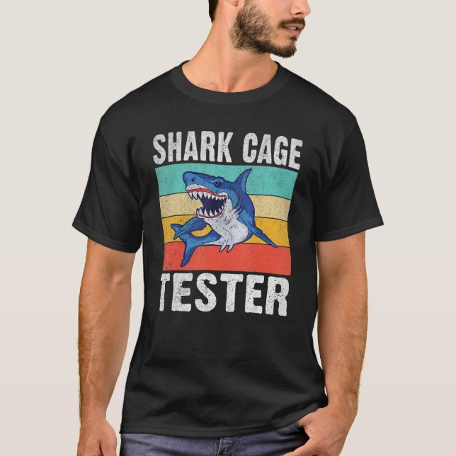 T-shirt Shark Cage Tester Handicapped Amputation  Disabled (Devant)