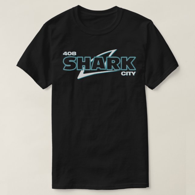T-shirt Shark City, San Jose Savages, San Jo, 408, SJ San (Design devant)