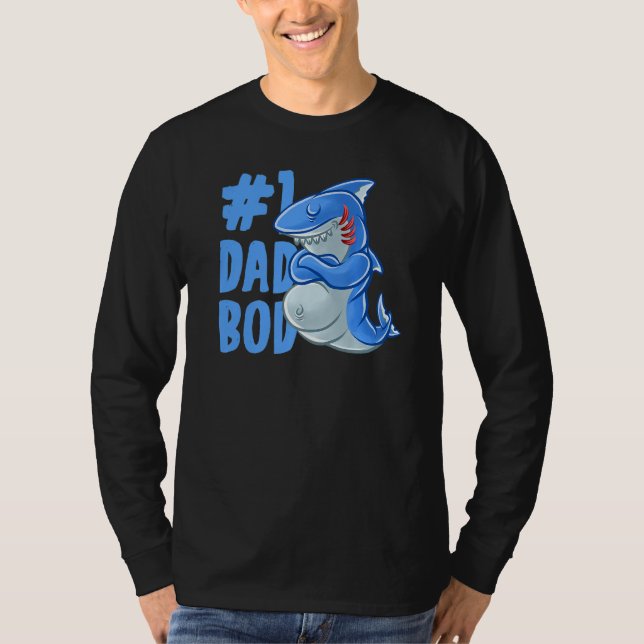 T-shirt Shark Papa Meilleur Papa Bod Sharks Papa Famille P (Devant)