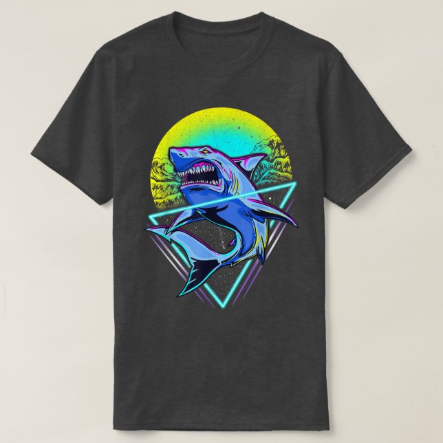 T-shirt Shark Retro Punk 80s 90s  (Design devant)