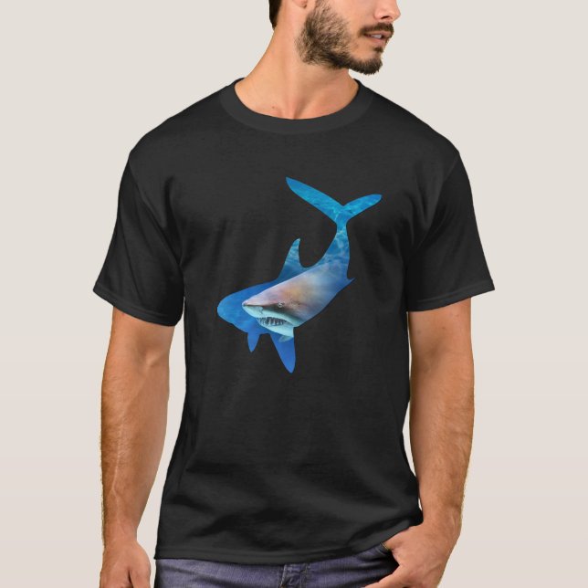 T-shirt Shark Silhouette 01 Hommes Femmes Adulte :: (Devant)