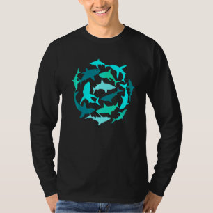 T-shirt Sharks School of Fish Diver Plongée Esthétique