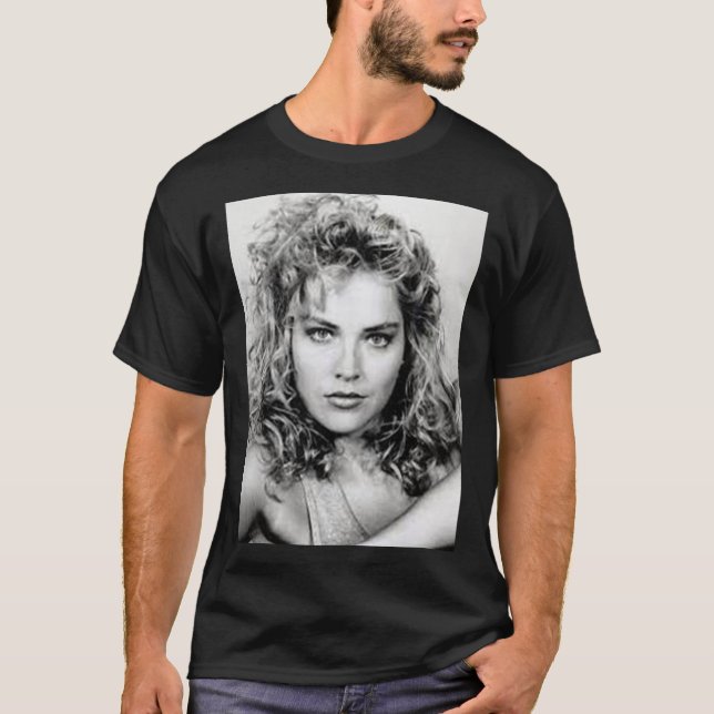 T-shirt Sharon Stone - Noir Et Blanc   (Devant)
