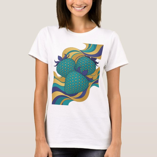 T-shirt Sharp Blue TROIS FRAISES BLEUES Impression (Devant)