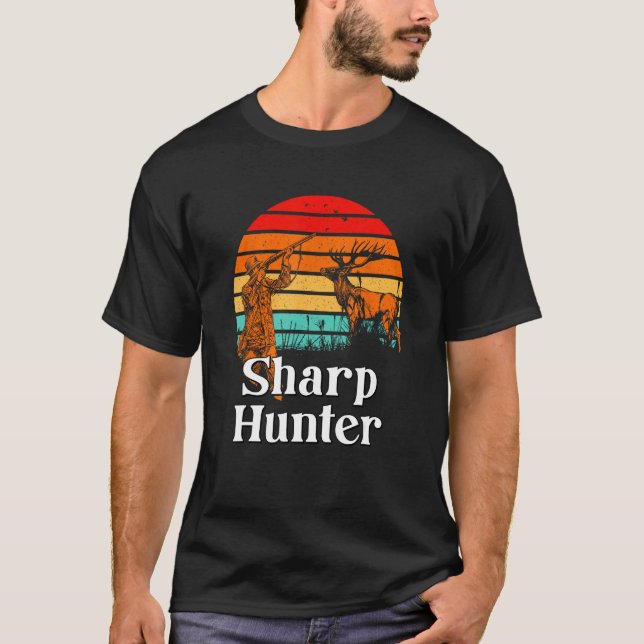 T-shirt Sharp Hunter Fathers Day Hunting Parents Animal Sh (Devant)