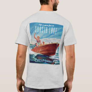 T-shirt Shasta Lake California Vintage Boot Back Imprimer