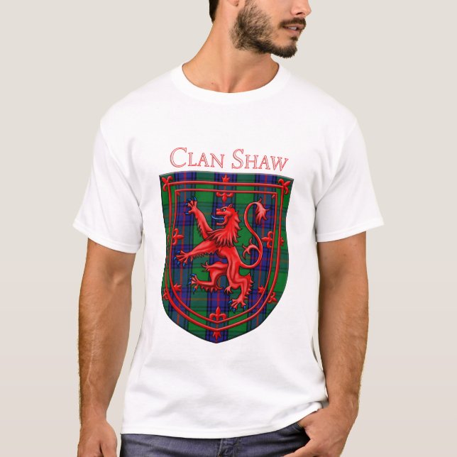 T-shirt Shaw Tartan Scottish Plaid Lion Rampant (Devant)