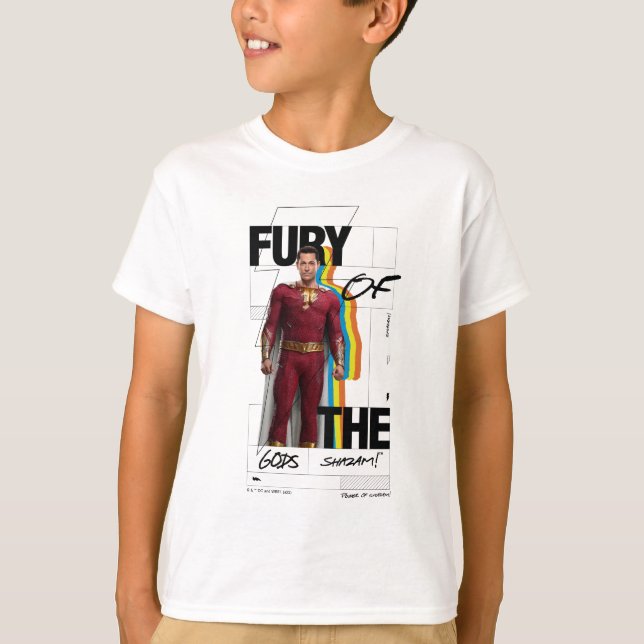 T-shirt SHAZAM ! Furie des dieux | Art de style d'album ré (Devant)