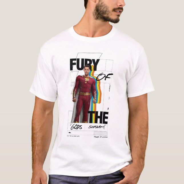 T-shirt SHAZAM ! Furie des dieux | Art de style d'album ré (Devant)