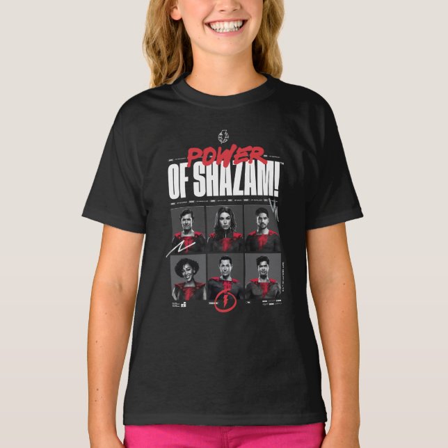 T-shirt SHAZAM ! Furie des dieux | Puissance du groupe SHA (Devant)
